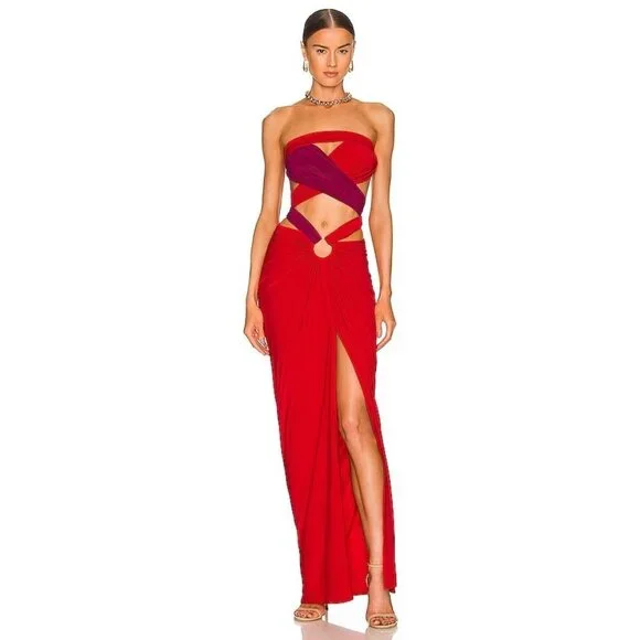 J.Angelique Femi Gown in Red - Size L